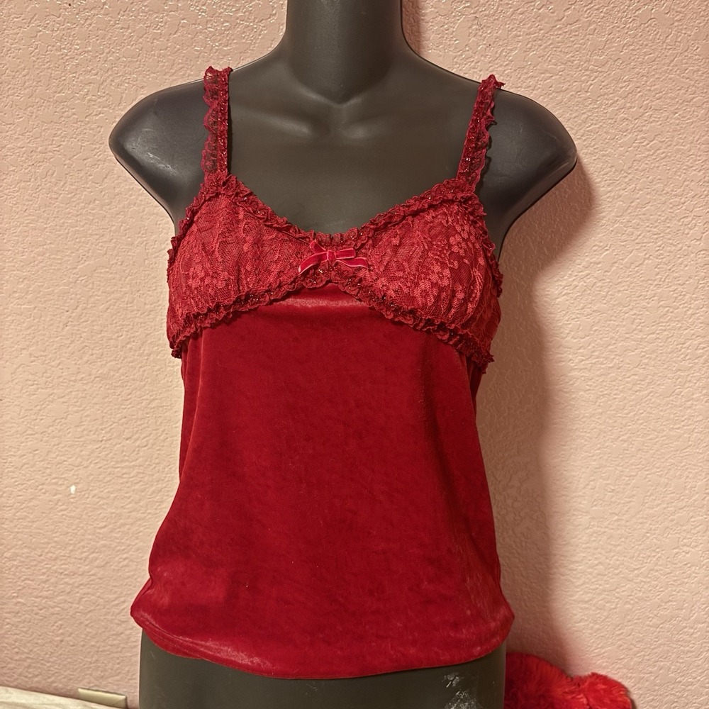 LIZ LISA  Lace Camisole Velvet Ribbon Fairy  Cottage Core Whimsical Size Small